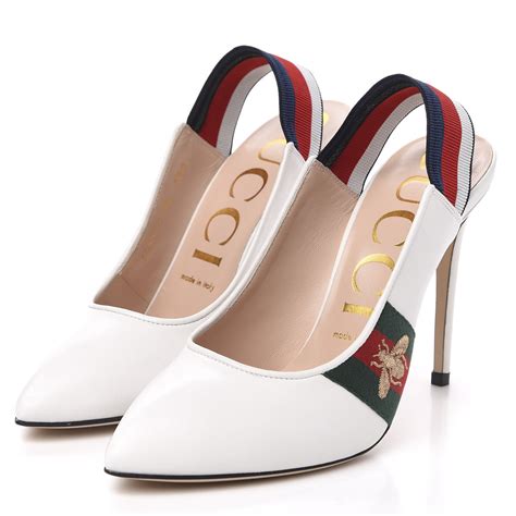 gucci slingback white|gucci slingback heel pump.